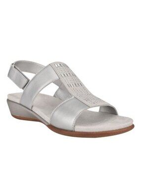 Easy Spirit Hazel Wedge Sandal Silver Size 9N NIB